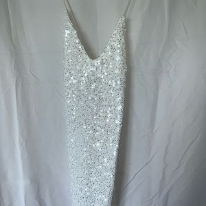 White Sequin Mini Dress